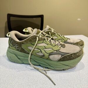Hoka Green and Gray Athletic Shoes